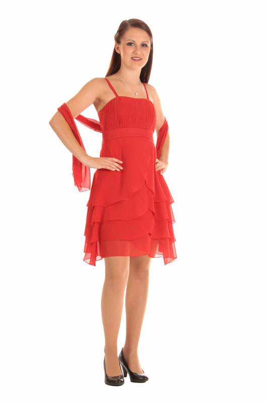 Girls-Chiffon-Kleid Farbe red Gr. 176 Bild01