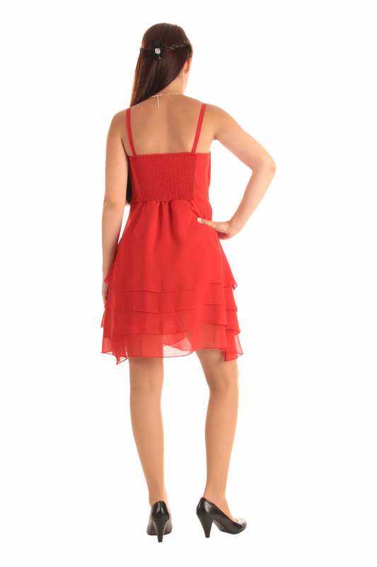 Girls-Chiffon-Kleid Farbe red Gr. 176 Bild02