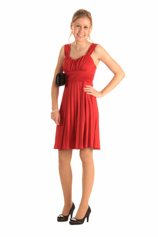 Girls-Jersey-Kleid Farbe red Gr. 176 Bild01