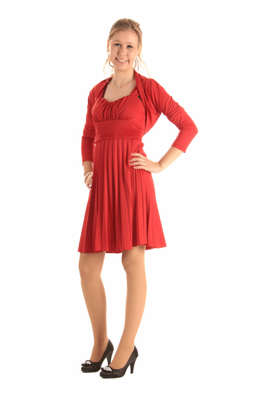 Girls-Jersey-Kleid Farbe red Gr. 176 Bild02